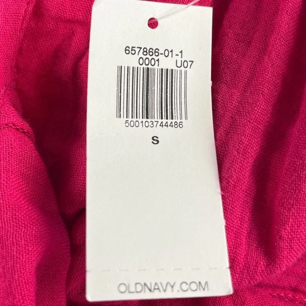 Old Navy Women's‎ Pink Gauze Cami Midi Dress Tie Back Size Small - Picture 7 of 7